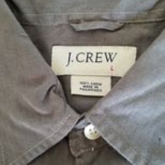 J. Crew Vintage Tie Dye Button Up Short Sleeve Linen Shirt Grey Men's Large NWT - Picture 6 of 12